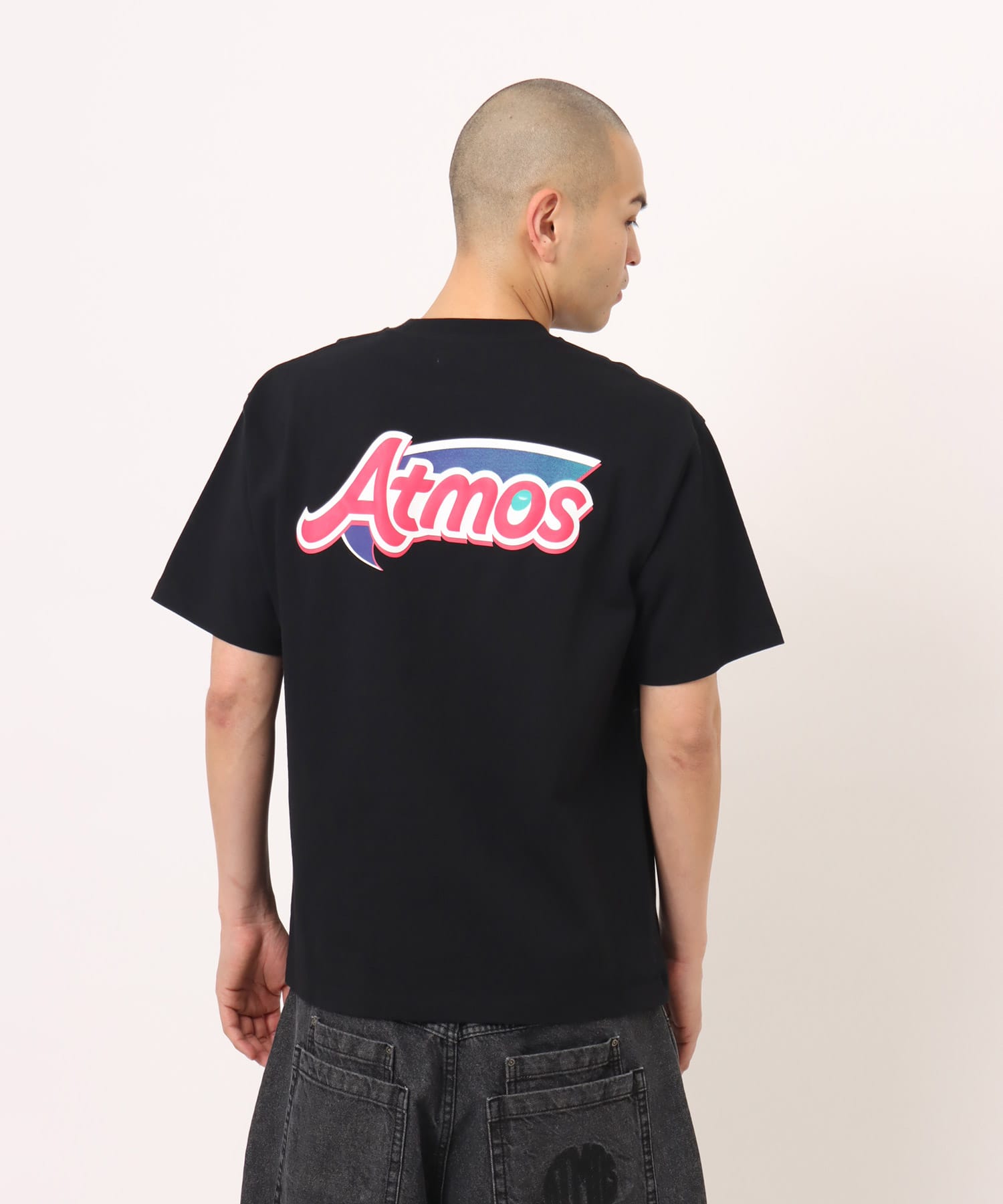 atmos Puff Logo Print T-shirt BLACKの画像