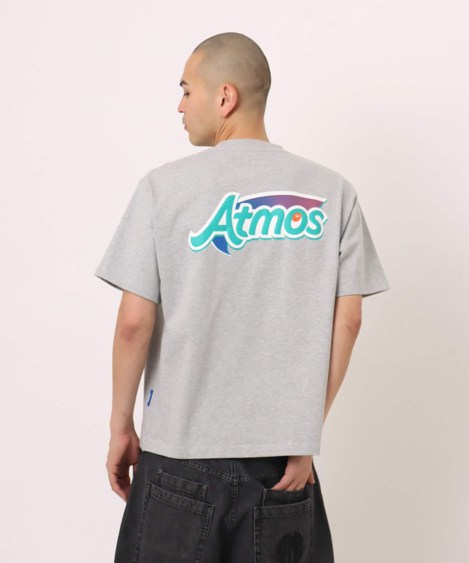 atmos Puff Logo Print T-shirt GRAYの画像