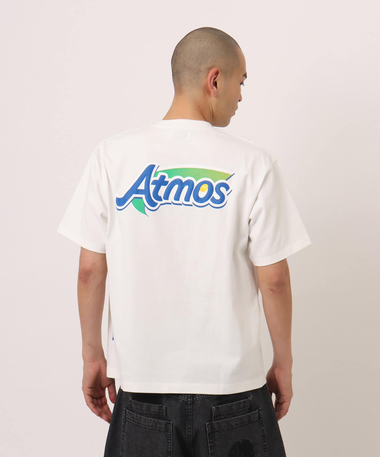 atmos Puff Logo Print T-shirt WHITEの画像