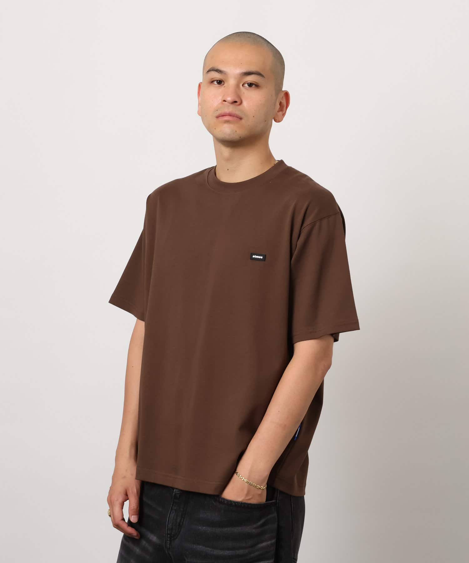 atmos Patch Logo T-Shirt BROWNの画像