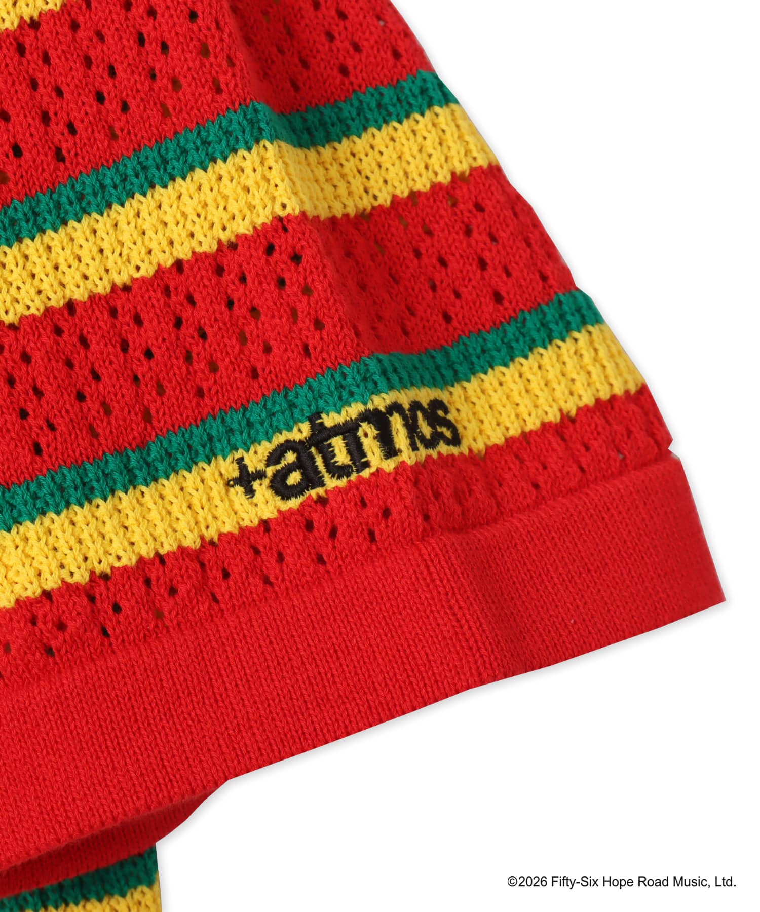 atmos x BOB MARLEY Jacquard Border Knit Polo ORANGEの画像