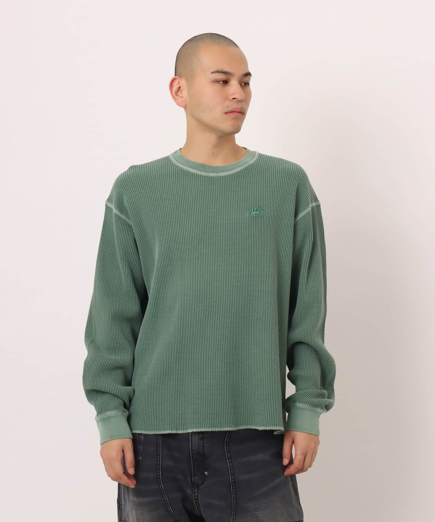 atmos Waffle LS T-shirt LIGHT GREENの画像