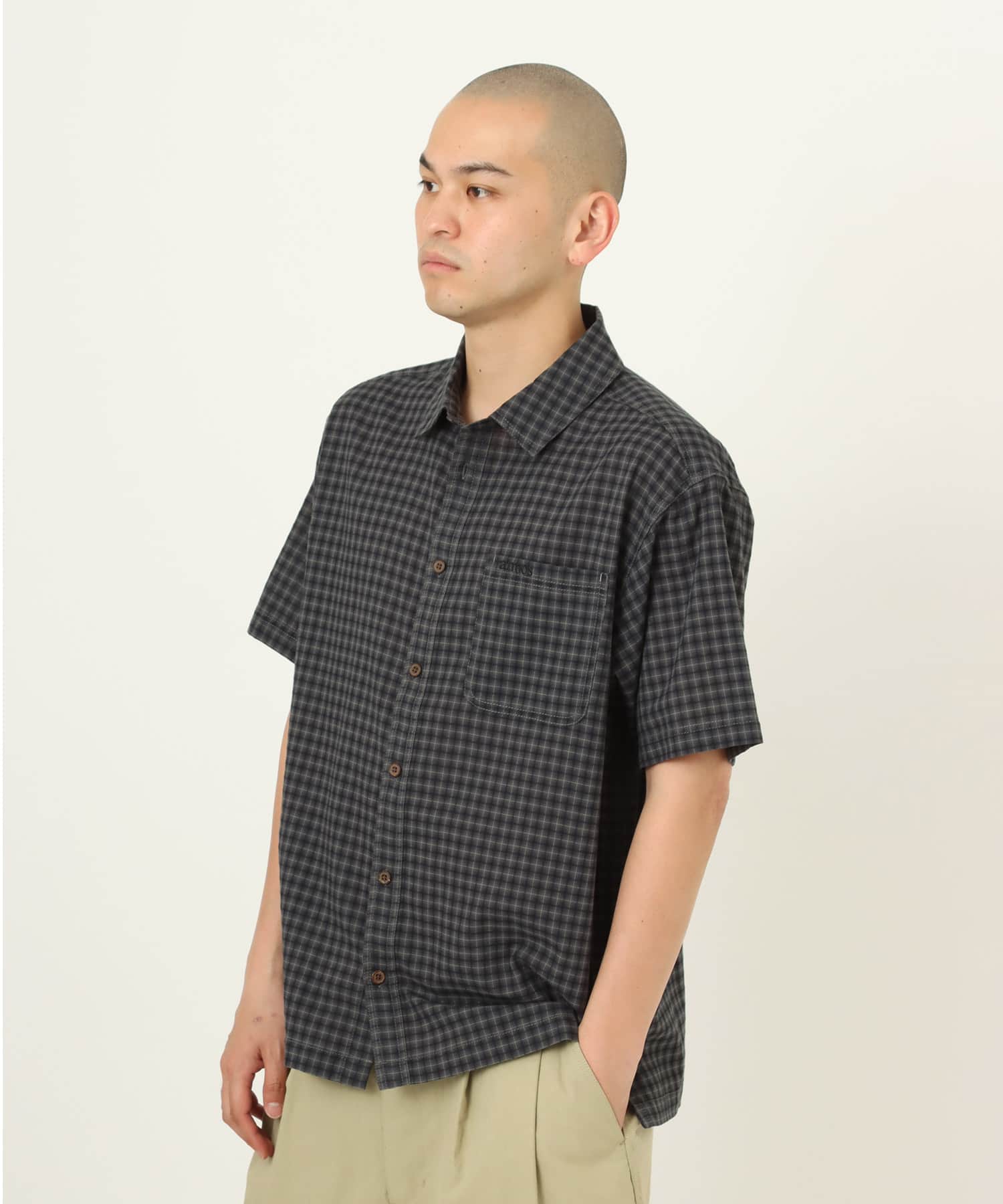 atmos Cotton Dobby Check Shirt BLACKの画像