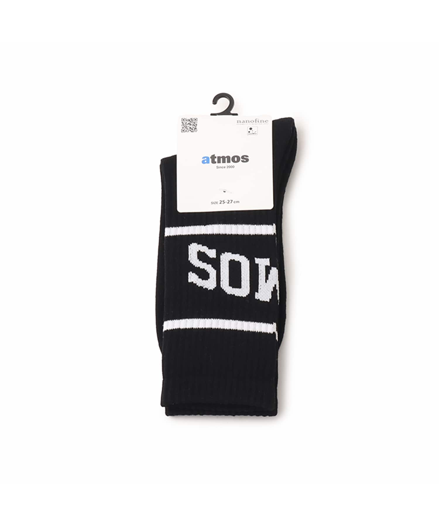 atmos College Logo Line Socks BLACKの画像