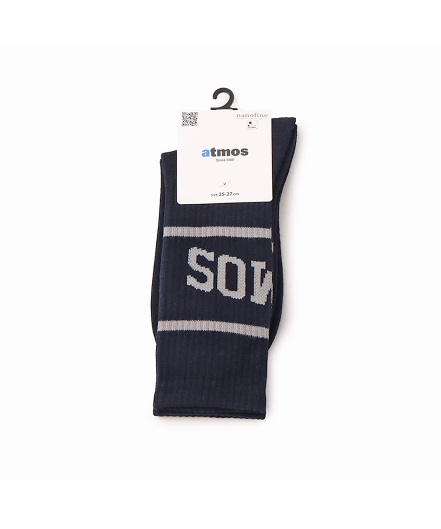 atmos College Logo Line Socks NAVYの画像