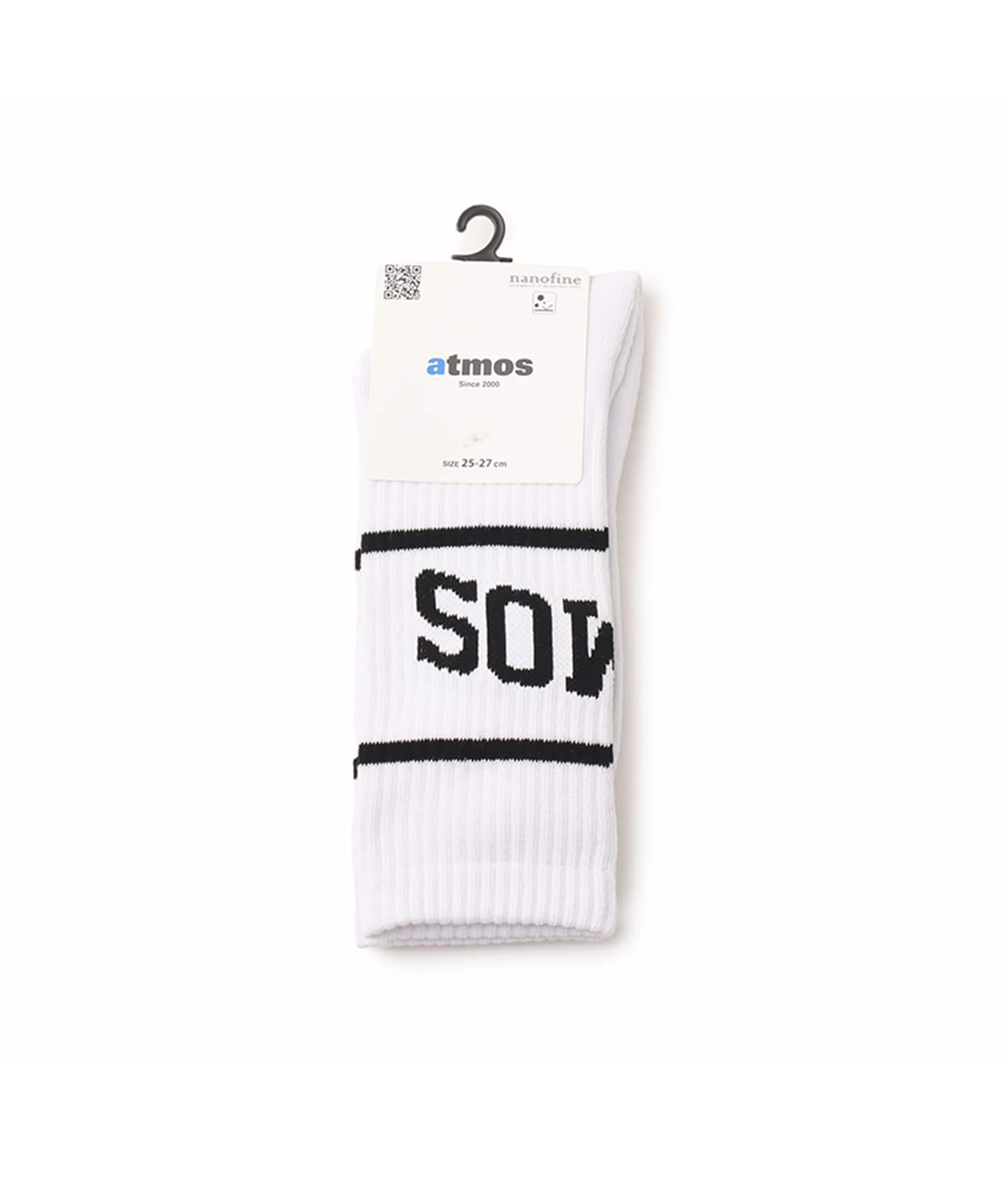 atmos College Logo Line Socks WHITEの画像