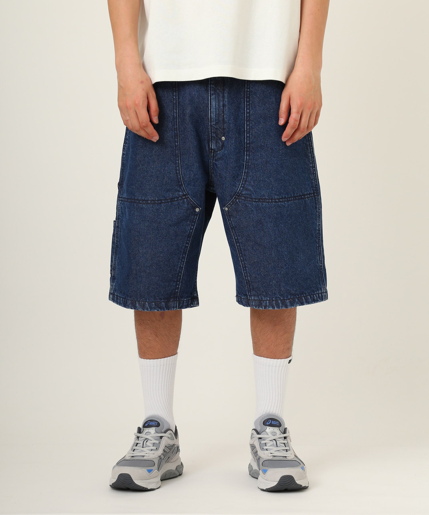 atmos Double-Knee Denim Shorts BLUEの画像