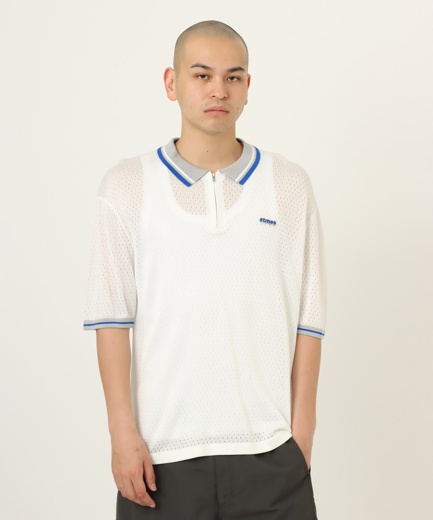 atmos Mesh Polo Shirt WHITEの画像