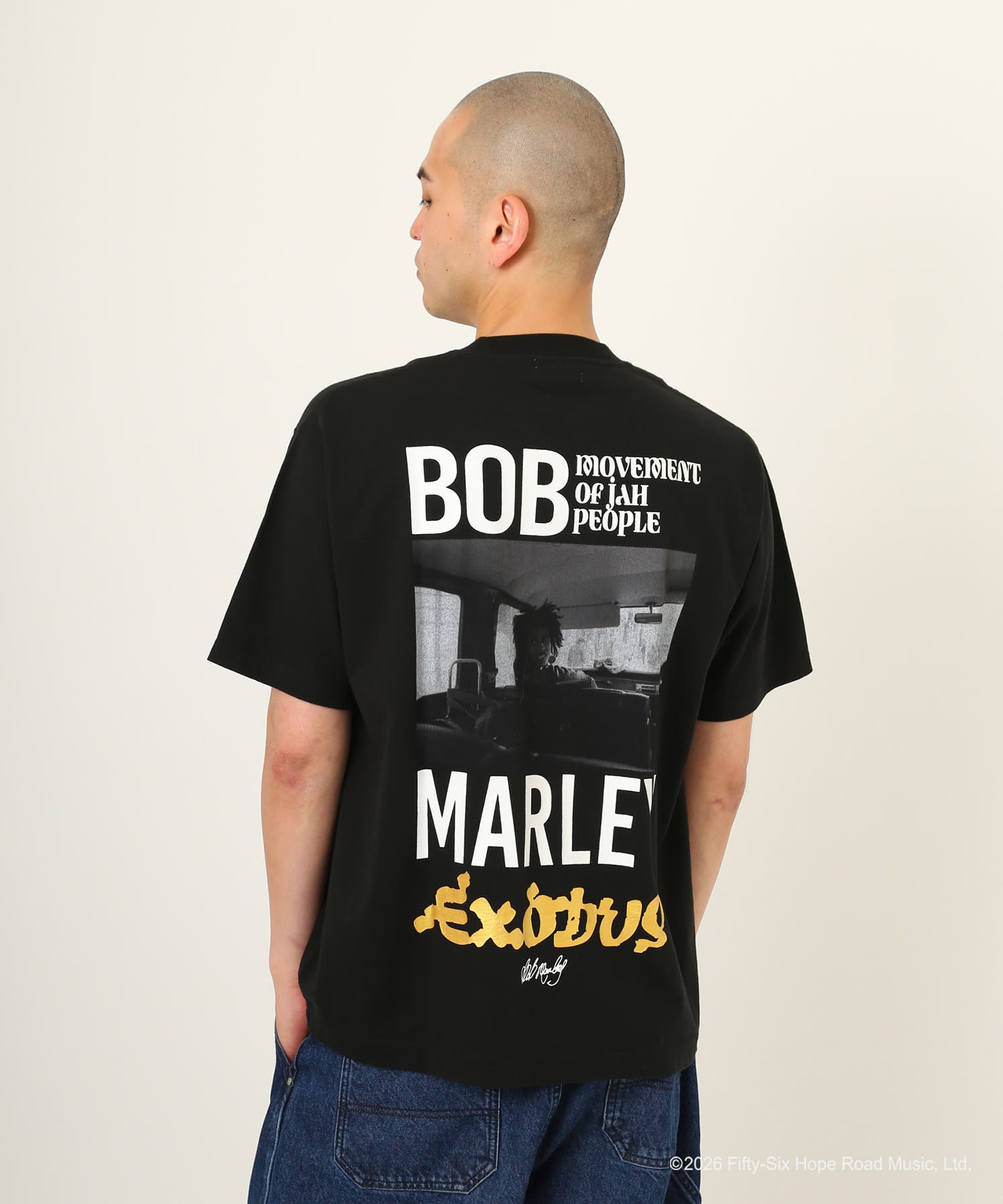 atmos x BOB MARLEY Exodus T-shirt BLACKの画像