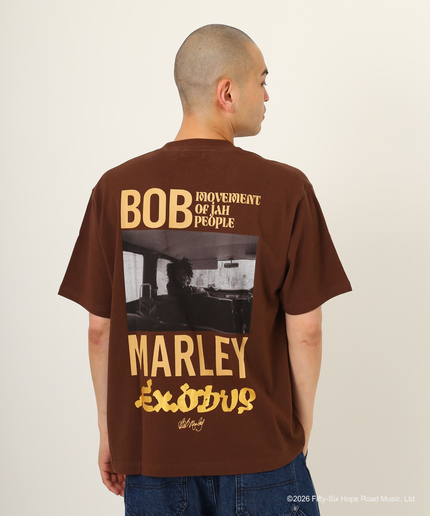 atmos x BOB MARLEY Exodus T-shirt BROWNの画像
