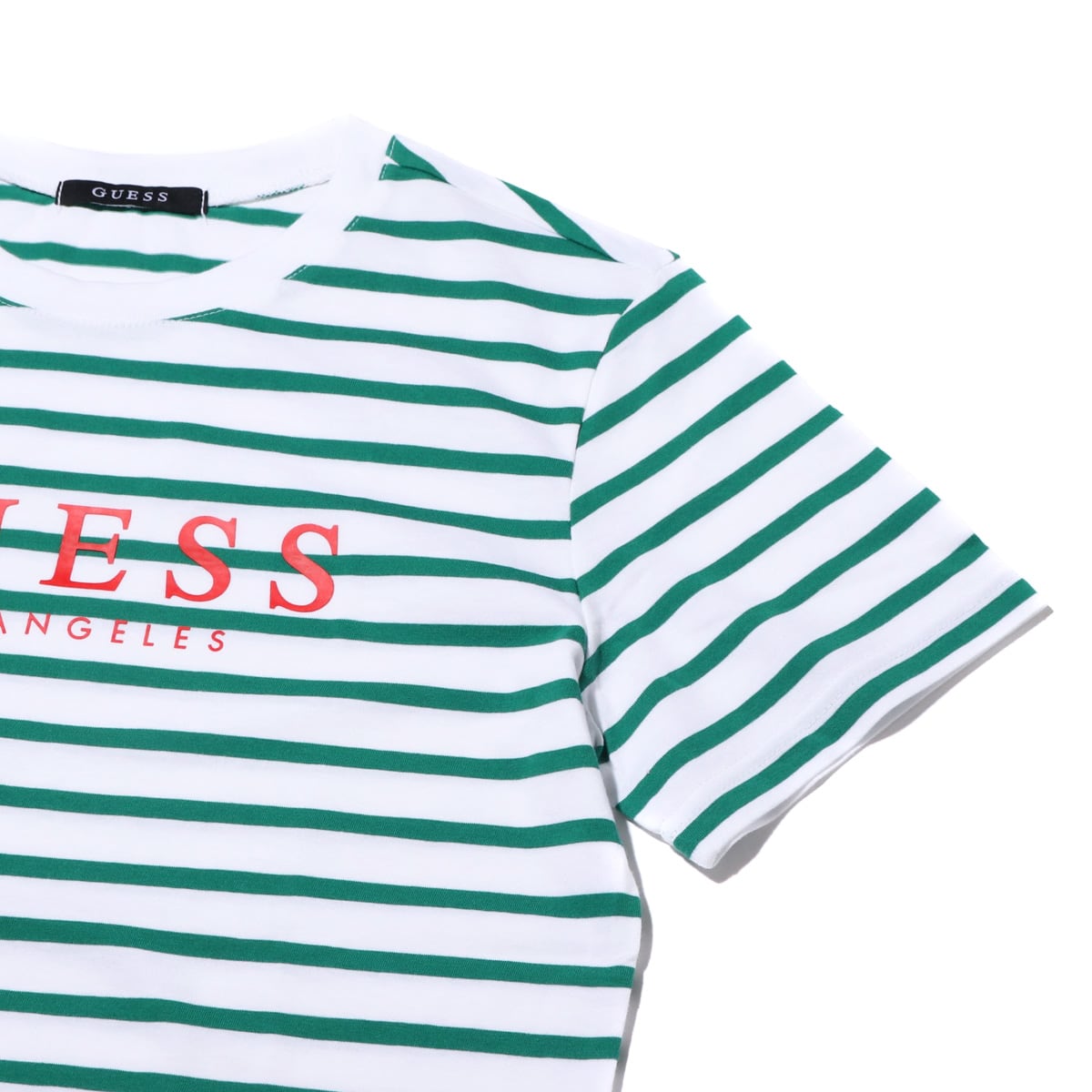 GUESS MEN'S S/SLV BORDER TEE SHIRT  GREENの画像