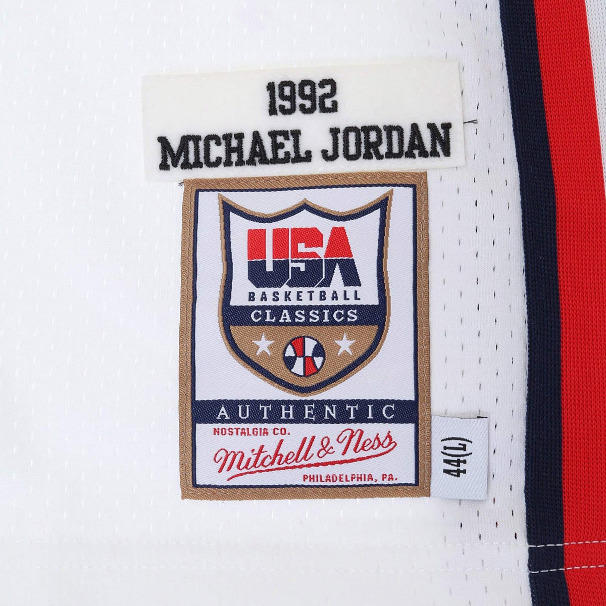 Mitchell & Ness NBA AUTHENTIC JERSEY WHITE USA 92 MICHAEL