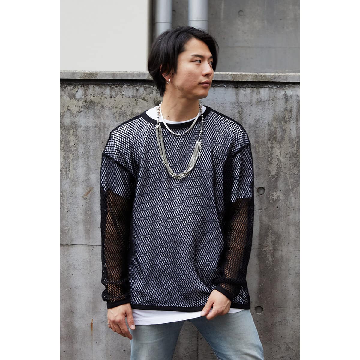atmos x MUSH NET LONG SLEEVE BLACKの画像