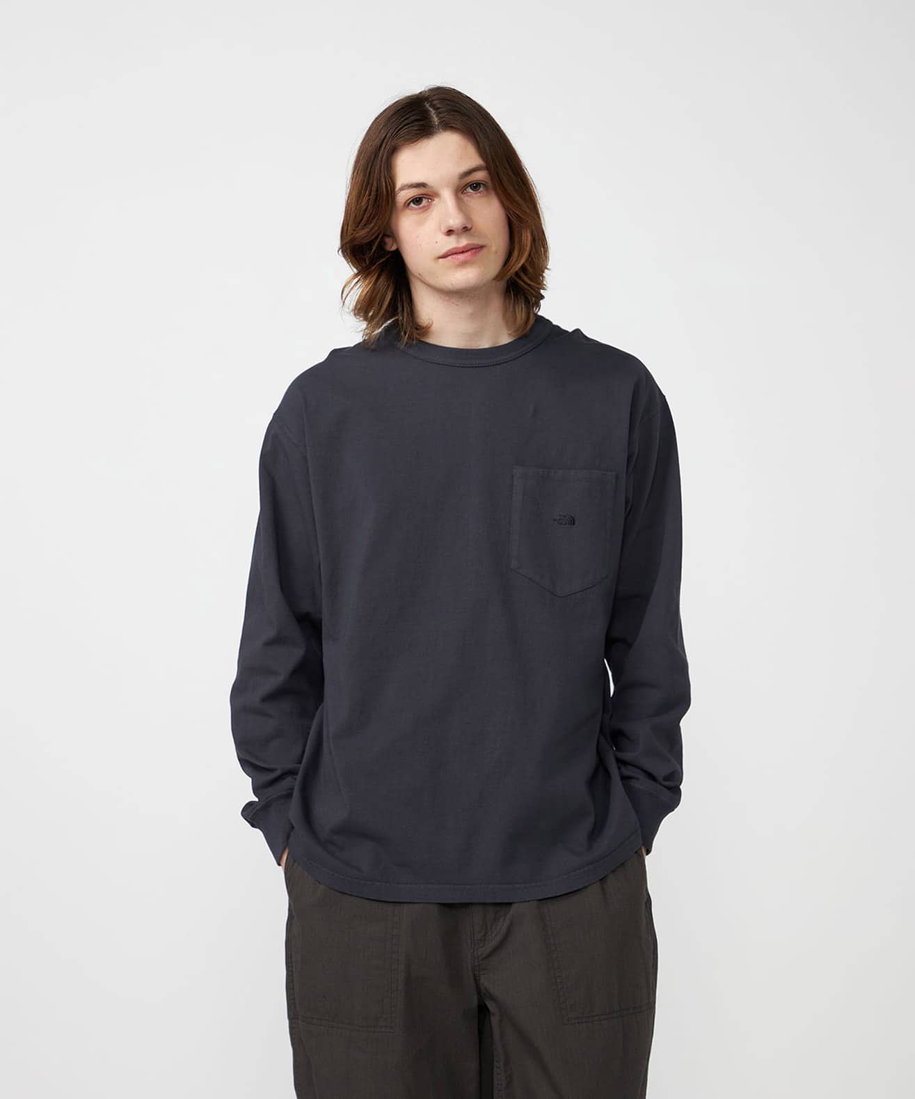 THE NORTH FACE PURPLE LABEL 8oz Field Long Sleeve Pocket Tee Asphalt Grayの画像