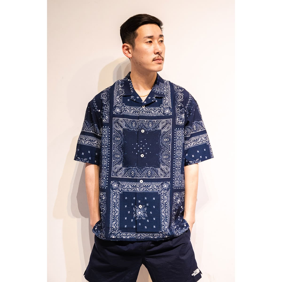 THE NORTH FACE S/S ALOHA VENT SHIRT バンダナリニューアルブルー 23SS-I