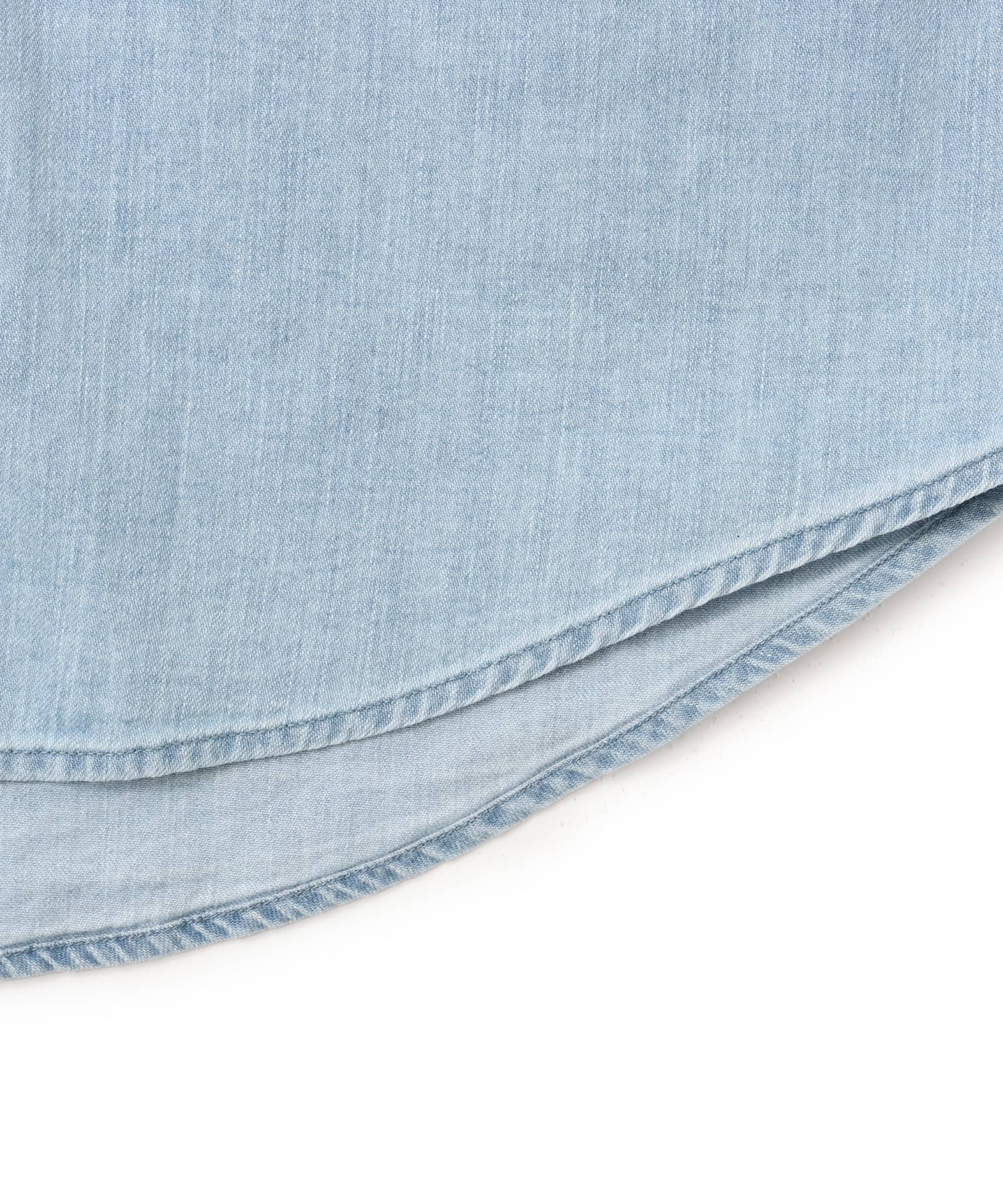nanamica Regular Collar Light Denim Shirt Indigo Bleachの画像