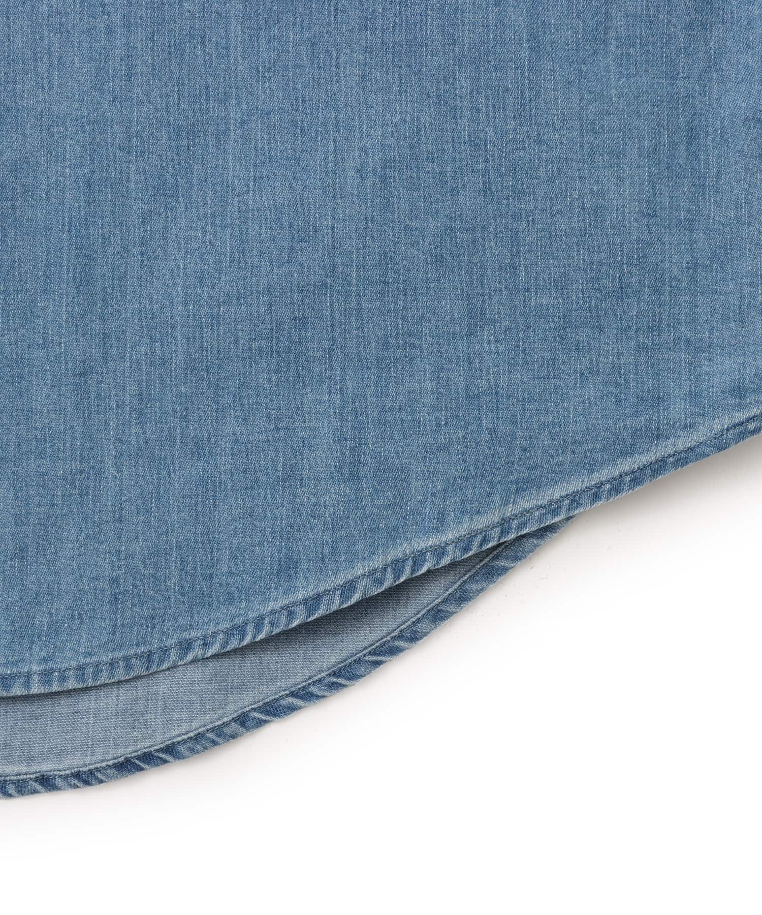 nanamica Regular Collar Light Denim Shirt Indigoの画像
