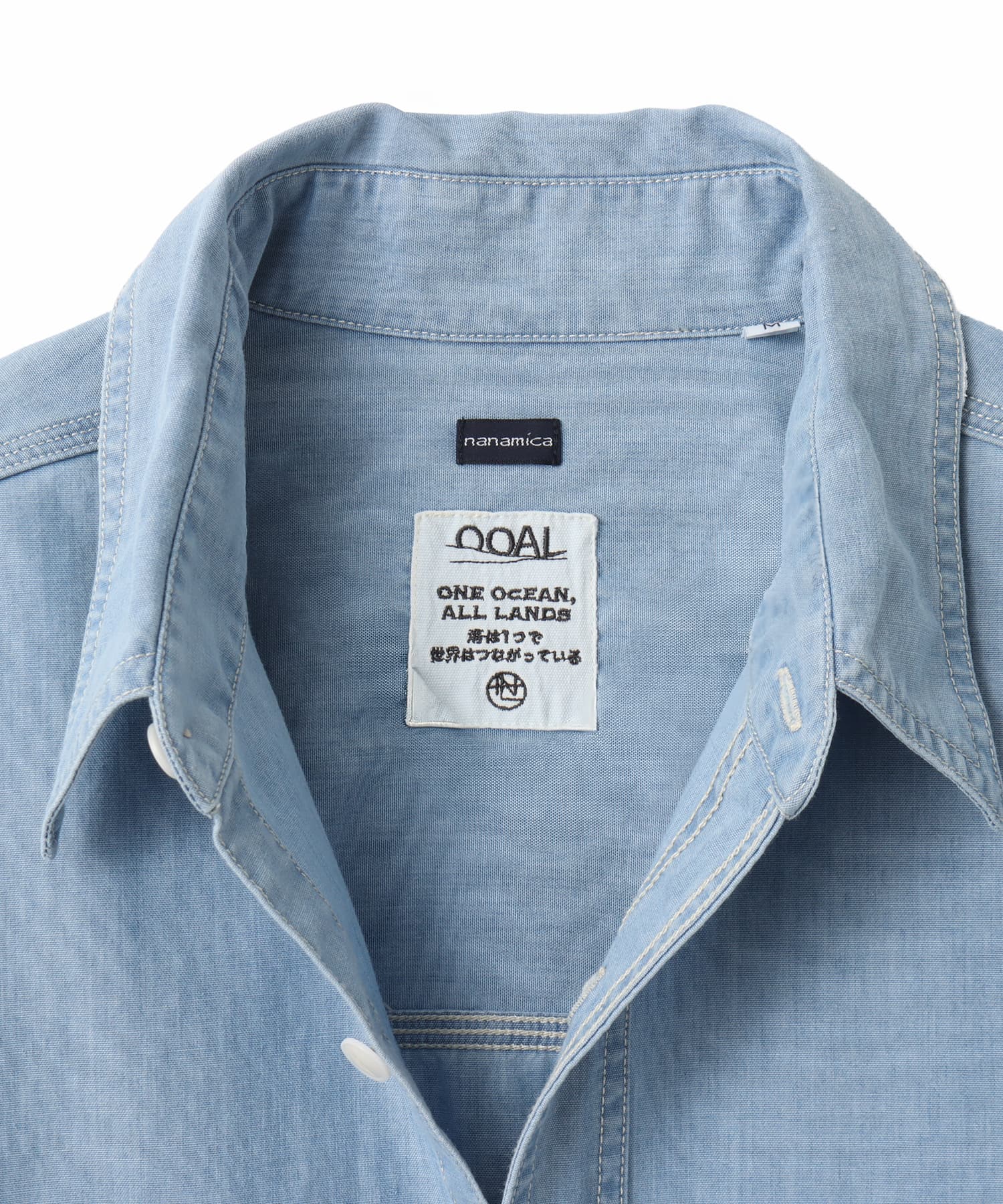 nanamica Regular Collar Chambray Shirt Light Indigoの画像