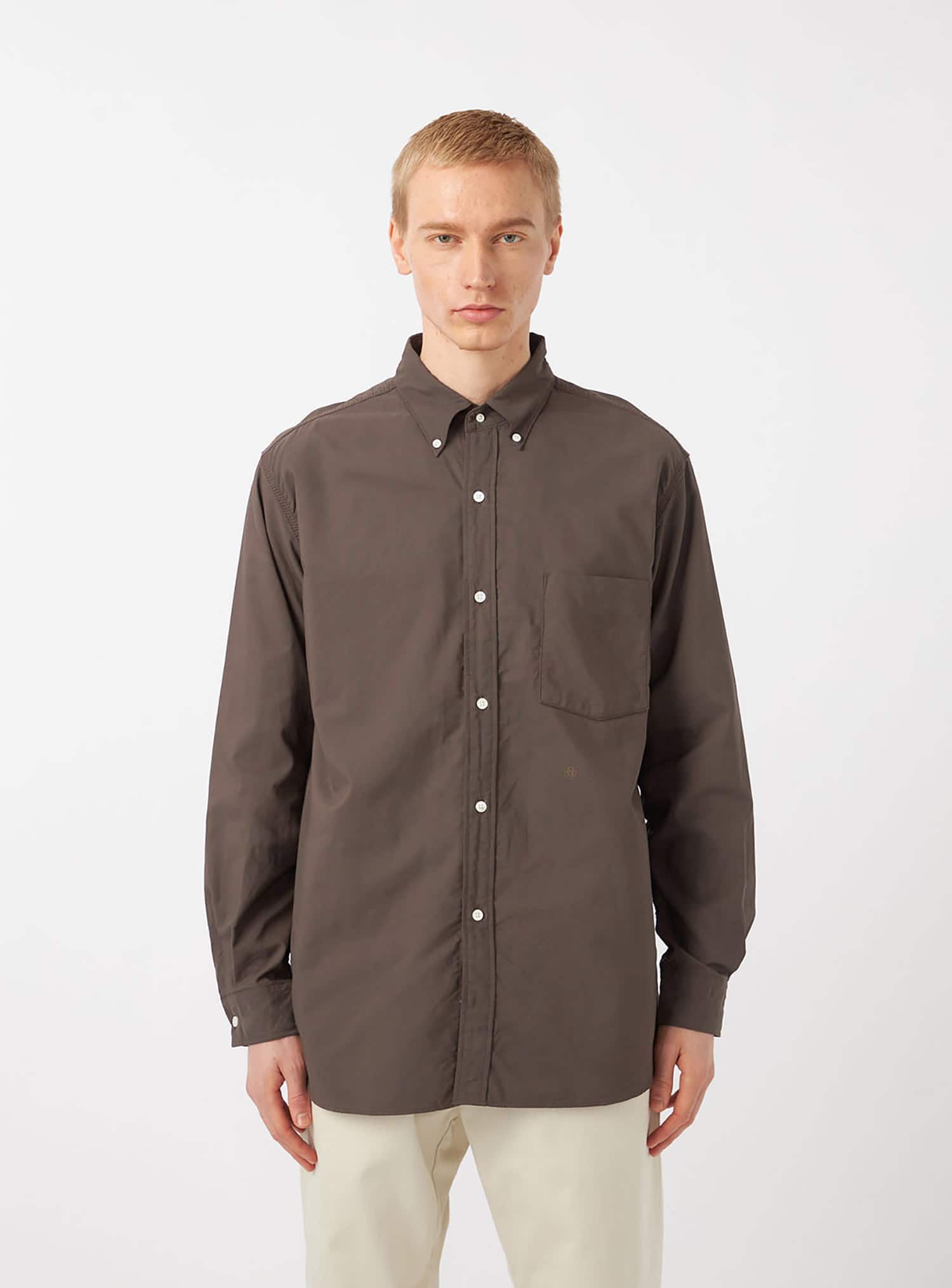 nanamica Button Down Wind Shirt Brownの画像