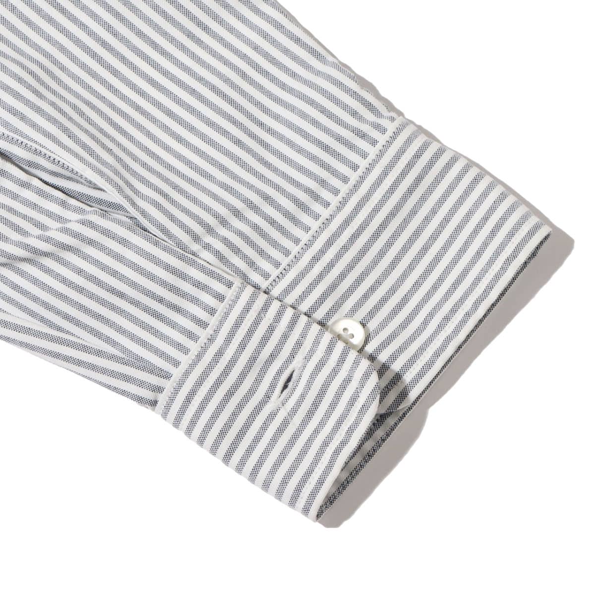 nanamica Button Down Stripe Wind Shirt NAVY 22FA-Iの画像