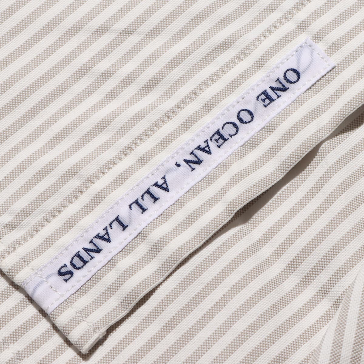 nanamica Button Down Stripe Wind Shirt Taupe 23SP-Iの画像