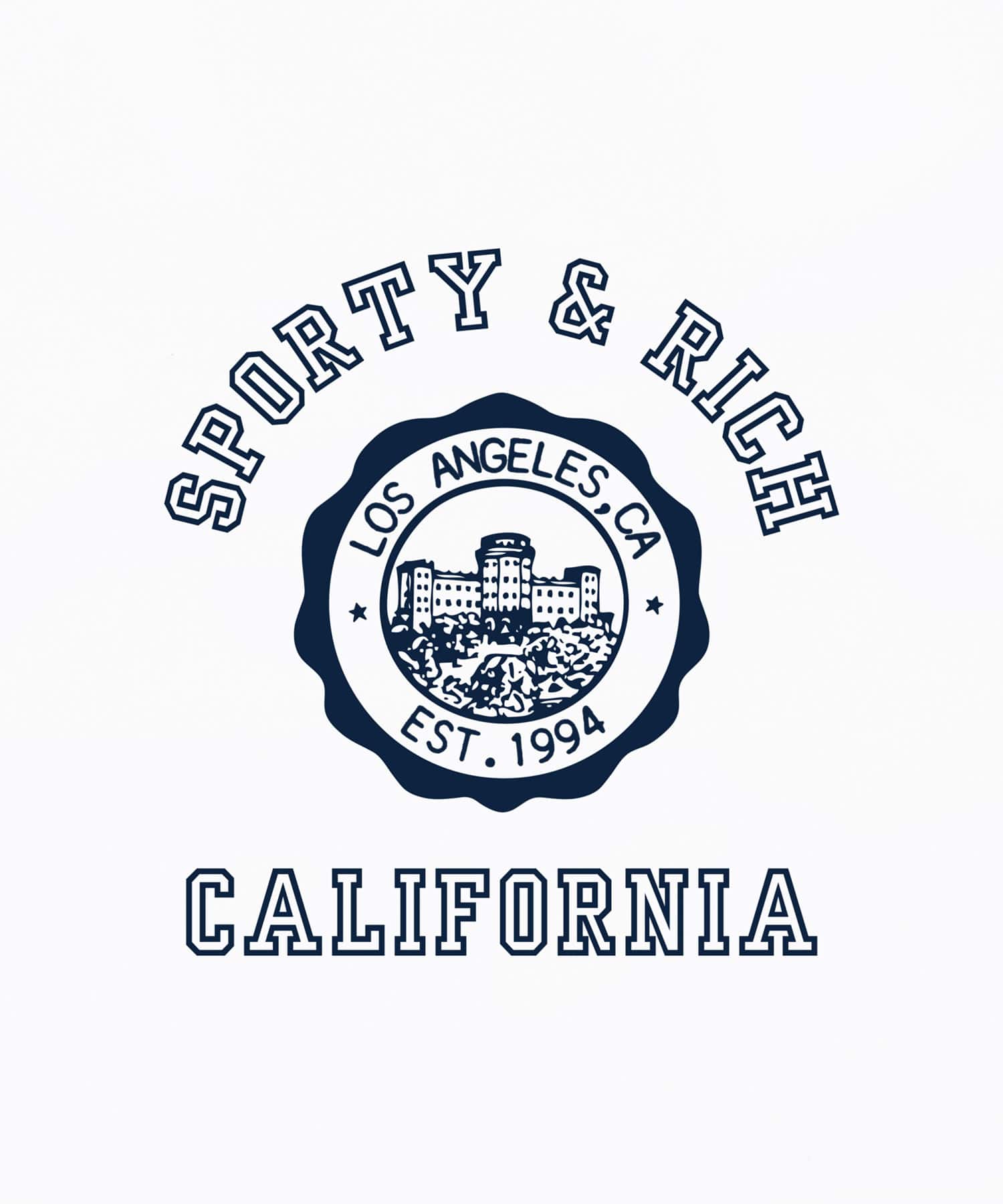 SPORTY＆RICH California Emblem Ringer Tee Whiteの画像