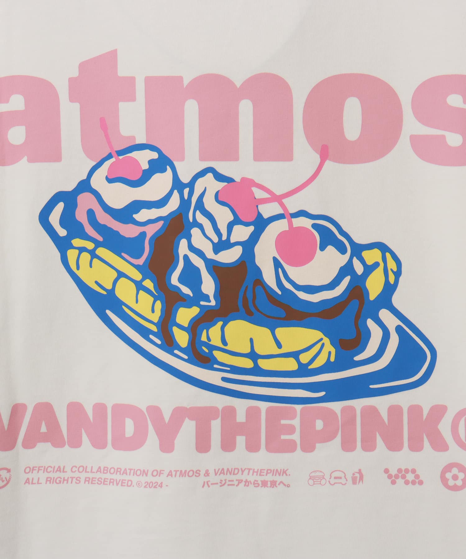 VANDYTHEPINK x ATMOS Banana Split Eye Logo Tee WHITEの画像