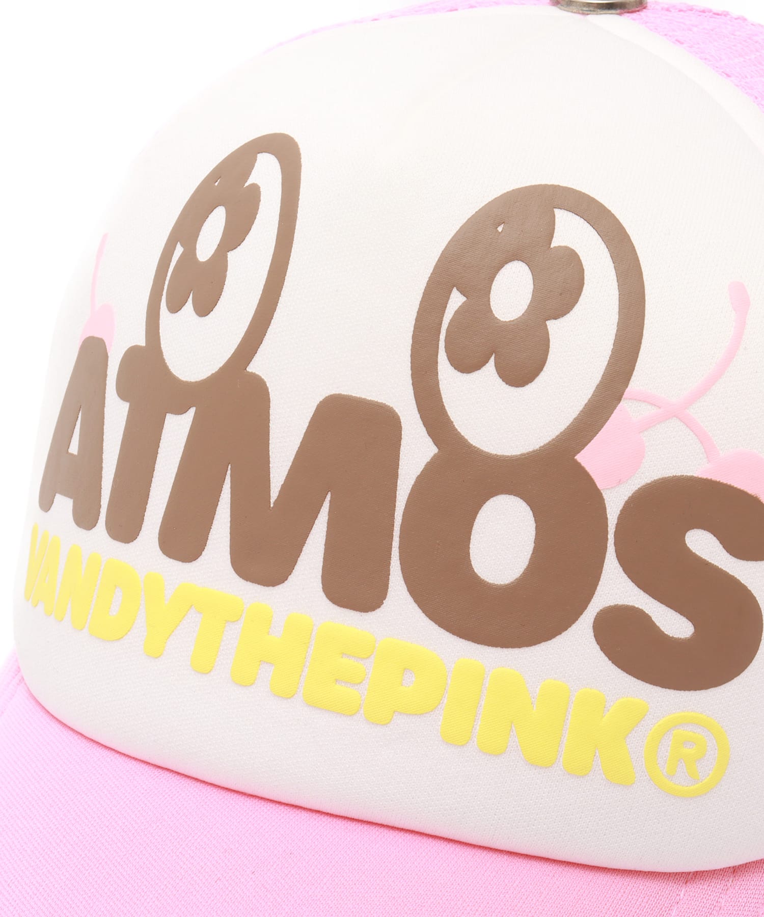 VANDYTHEPINK x ATMOS Cherry Trucker Mesh Cap PINKの画像