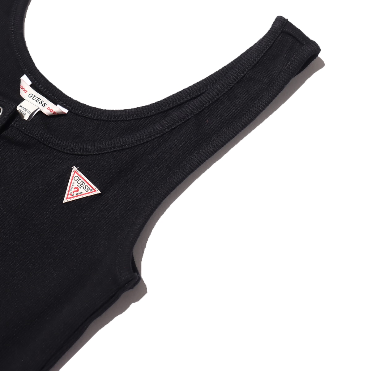 GUESS SL GUESS LOGO CROP TANK BLACK 21SS-Iの画像