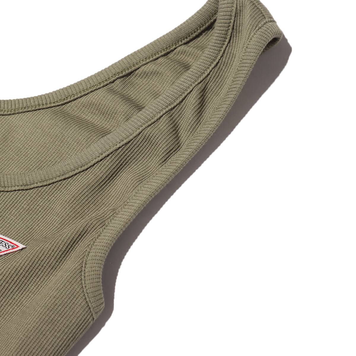 GUESS SL GUESS LOGO CROP TANK KHAKI 21SS-Iの画像