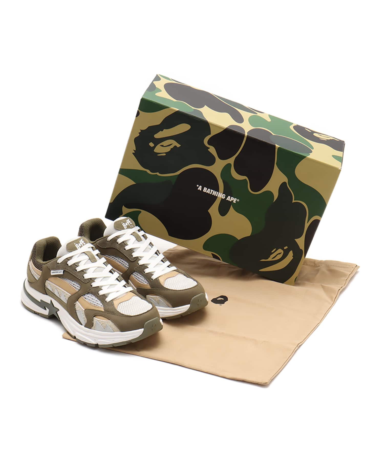 A BATHING APE SHARK STA #2 OLIVEDRABの画像