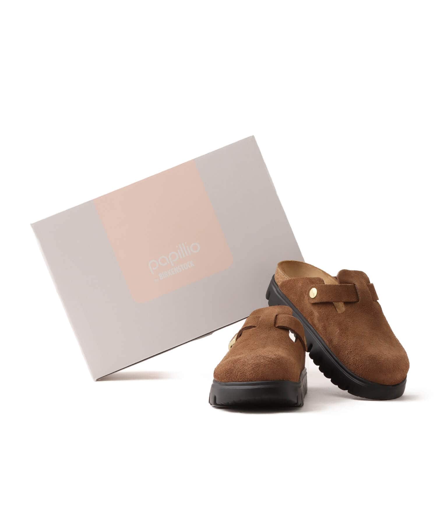 BIRKENSTOCK BOSTON CHUNKY LEVE DARK TEA/BLACK DARK TEAの画像