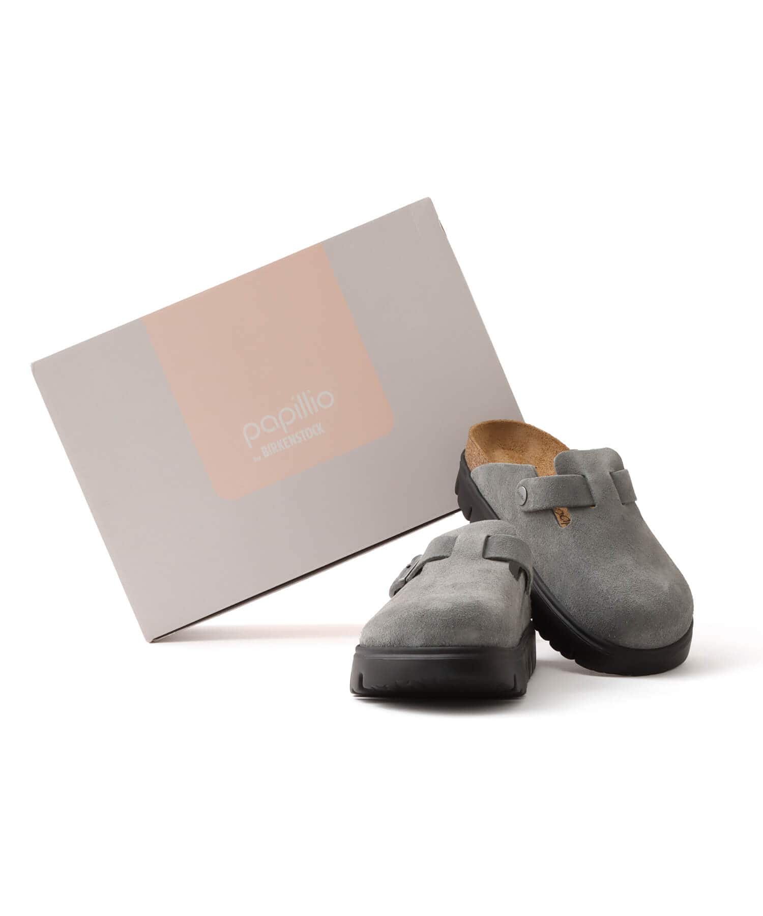 BIRKENSTOCK BOSTON CHUNKY LEVE BASALT GRAY/ BLACK BASALT GRAYの画像
