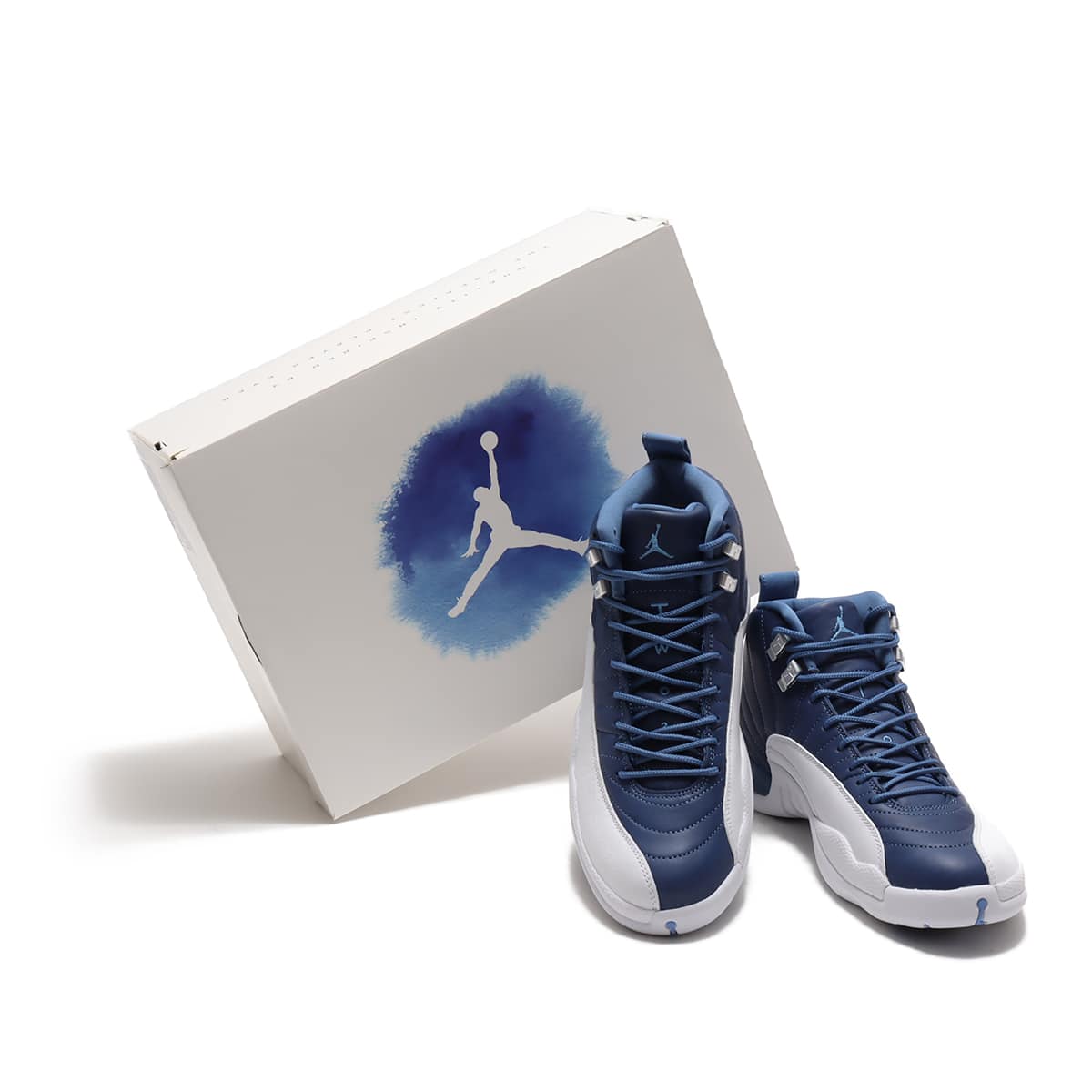 JORDAN BRAND AIR JORDAN 12 RETRO STONE BLUE/LEGEND BLUE-OBSIDIAN ...