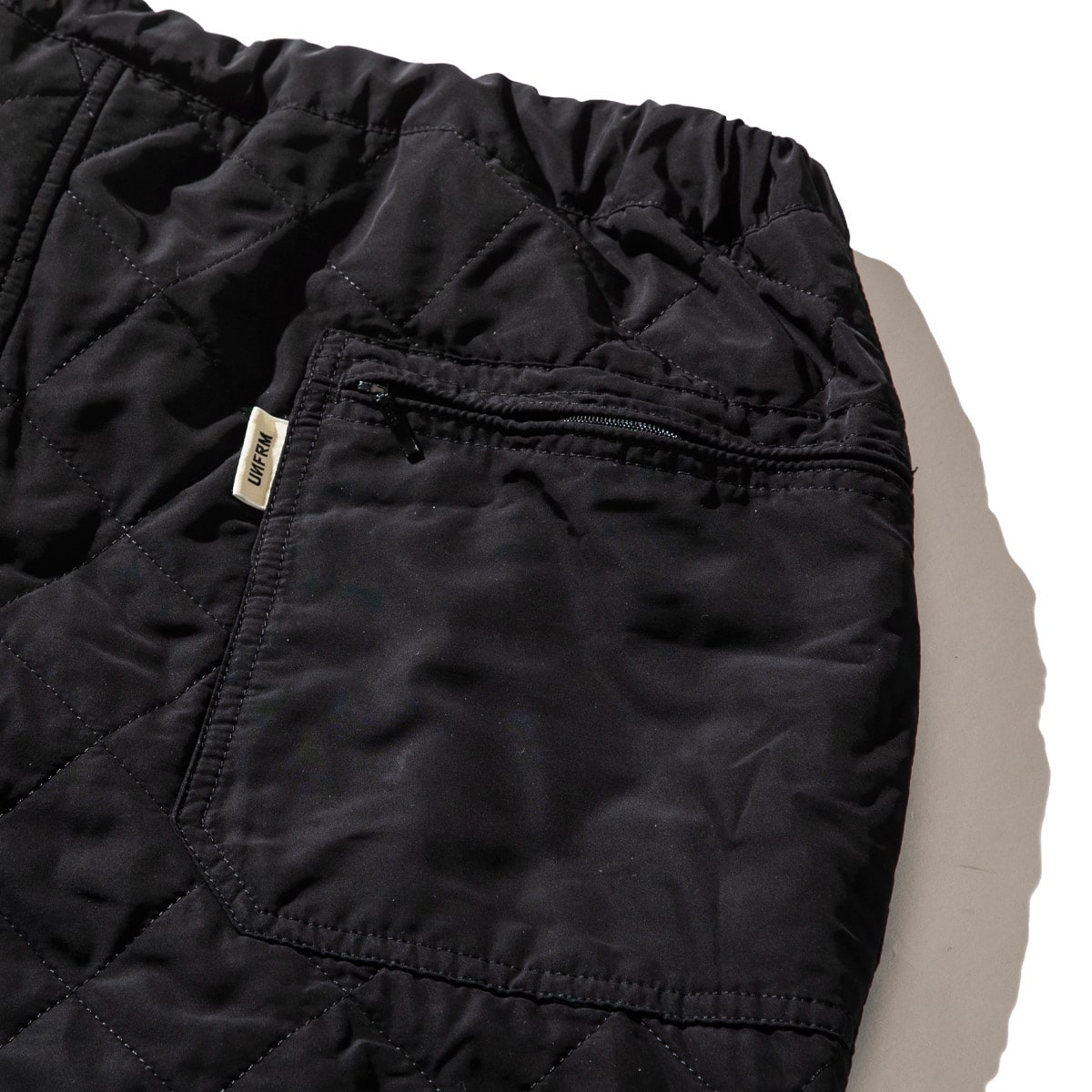 UNFRM OUTDOOR STANDARD PACKABLE DIAMOND QUILT CLIMBING PANTS BLACK 21FW-Iの画像