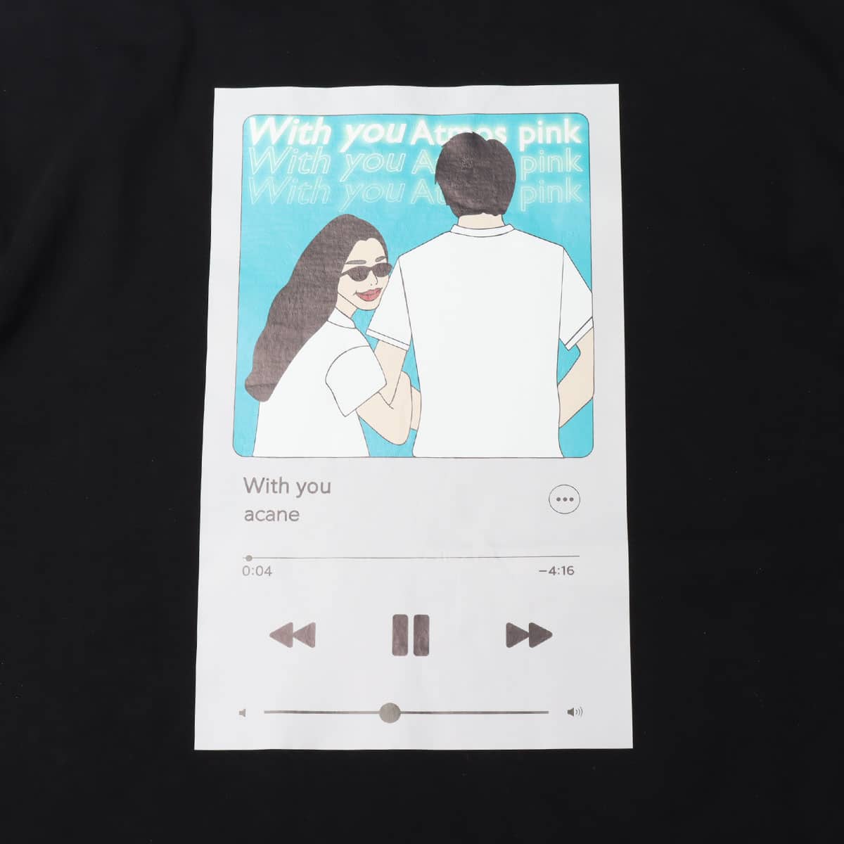acane × atmos pink オリジナル グラフィック TEE BLACKの画像