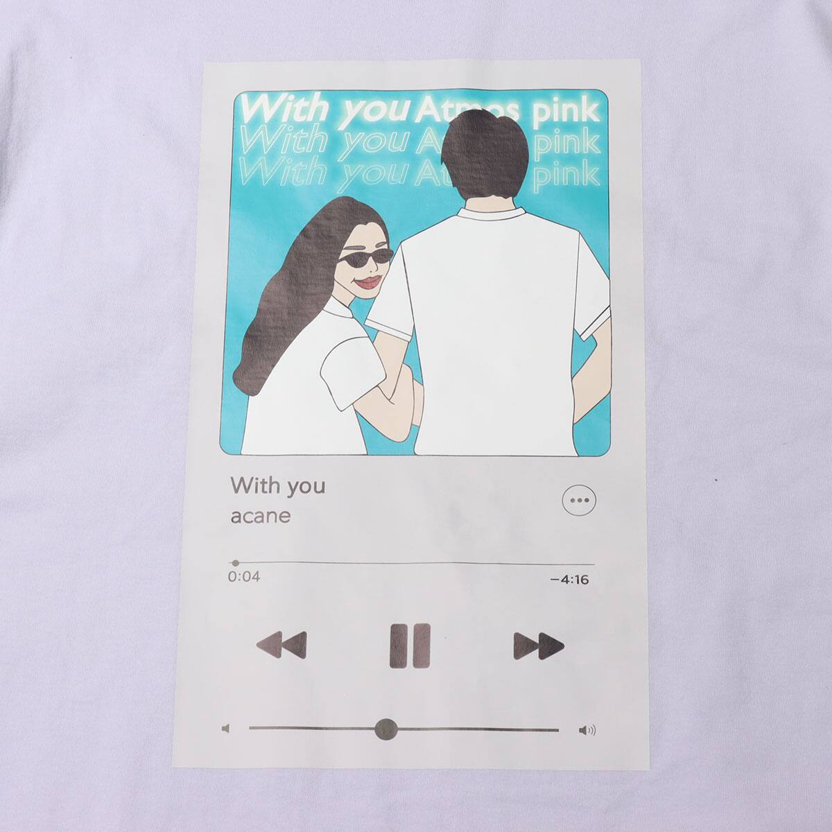 acane × atmos pink オリジナル グラフィック TEE LAVENDERの画像