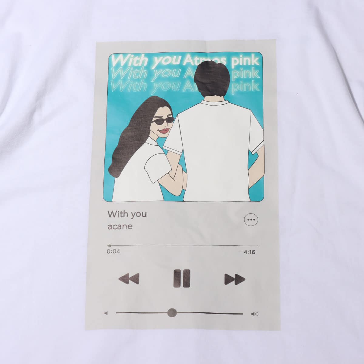 acane × atmos pink オリジナル グラフィック TEE WHITEの画像