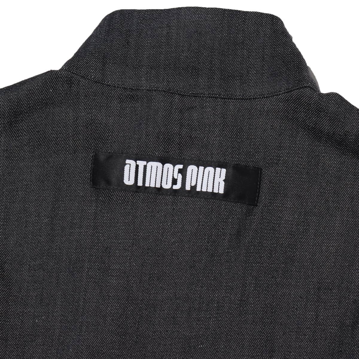 atmos pink ハイネック ロゴ 半袖デニム トップス BLACKの画像