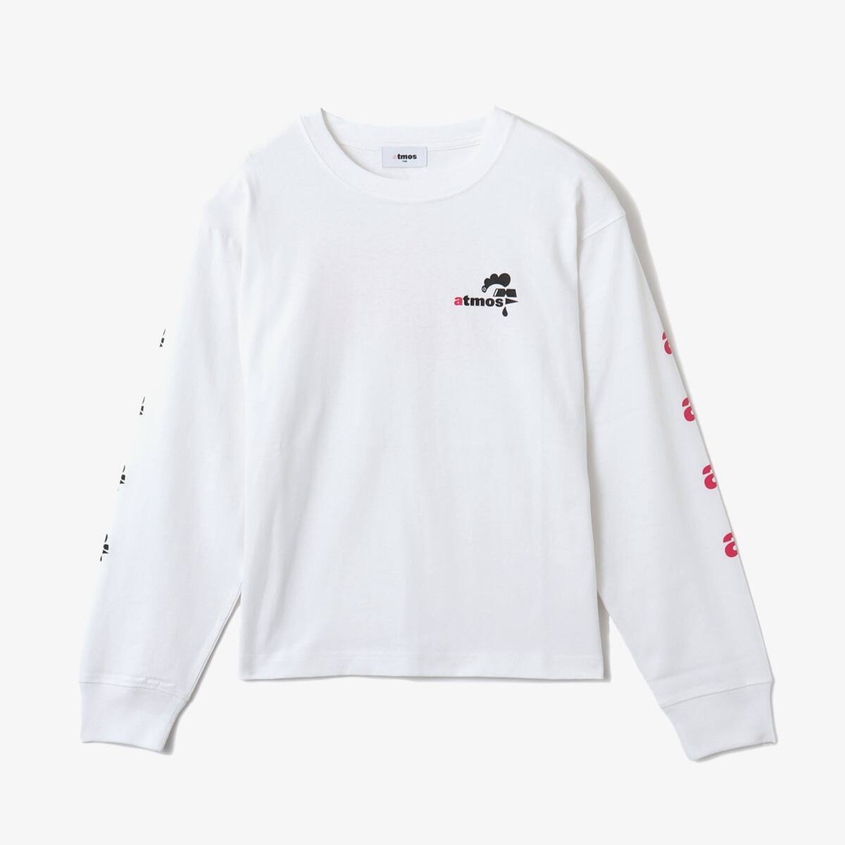 atmos pink x MONICHIKI HOUSE AM Logo L/S T-Shirt WHITEの画像