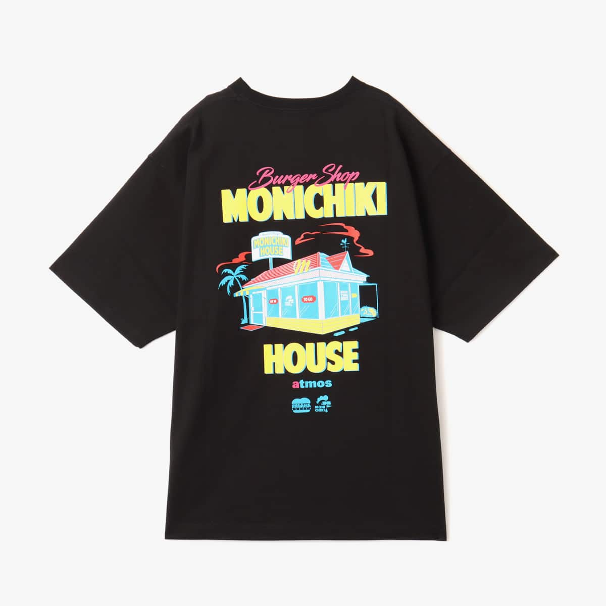 atmos pink x MONICHIKI HOUSE Address T-Shirt BLACKの画像