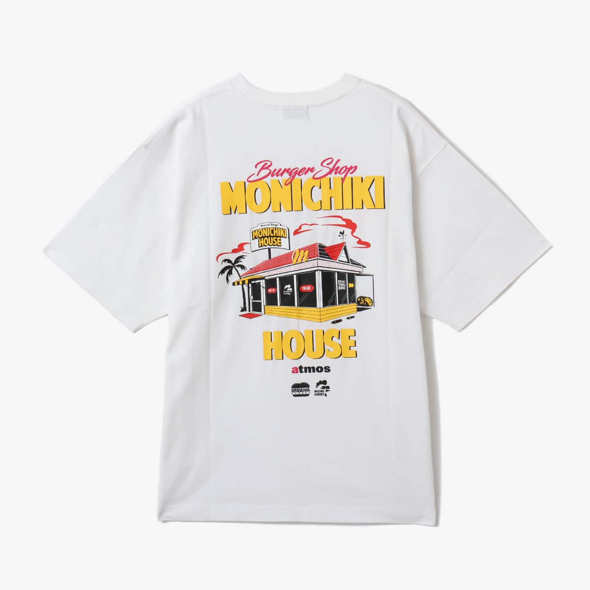 atmos pink x MONICHIKI HOUSE Address T-Shirt WHITEの画像