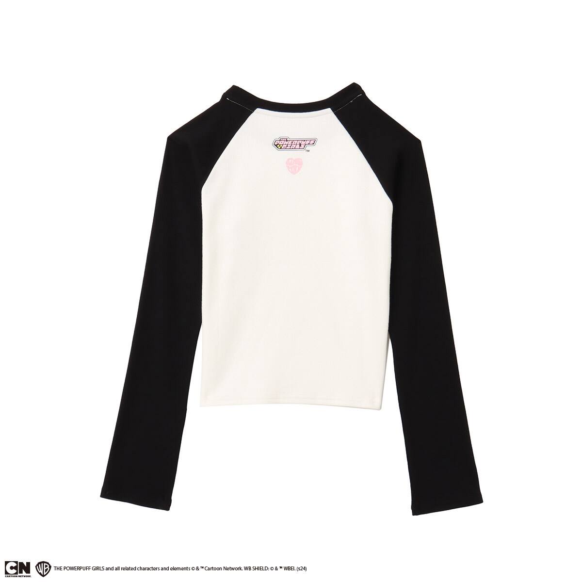 The Powerpuff Girls X atmos pink  Heart Logo Raglan LS T-shirt BLACK の画像