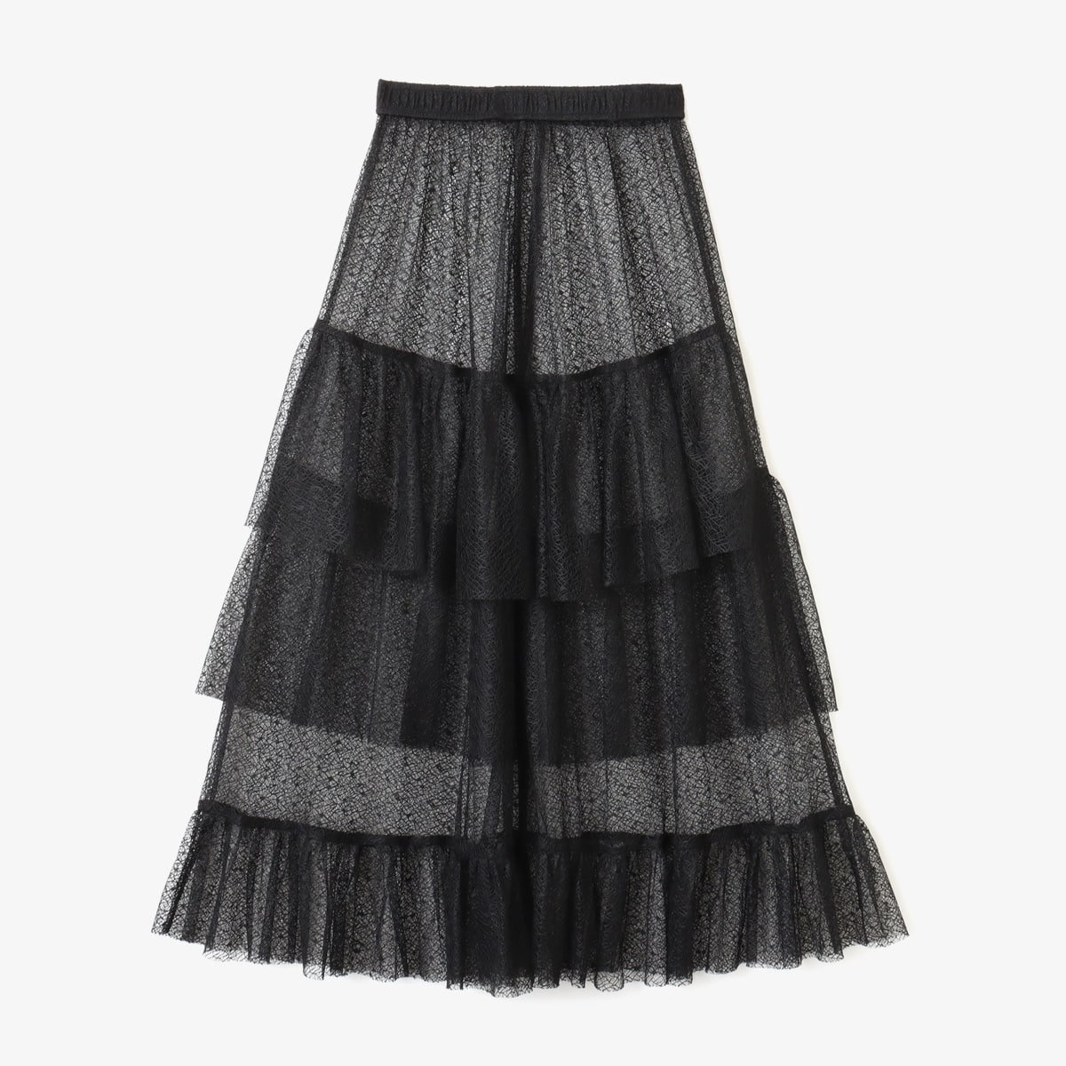 atmos pink Lace Flare Tiered Skirt BLACK の画像