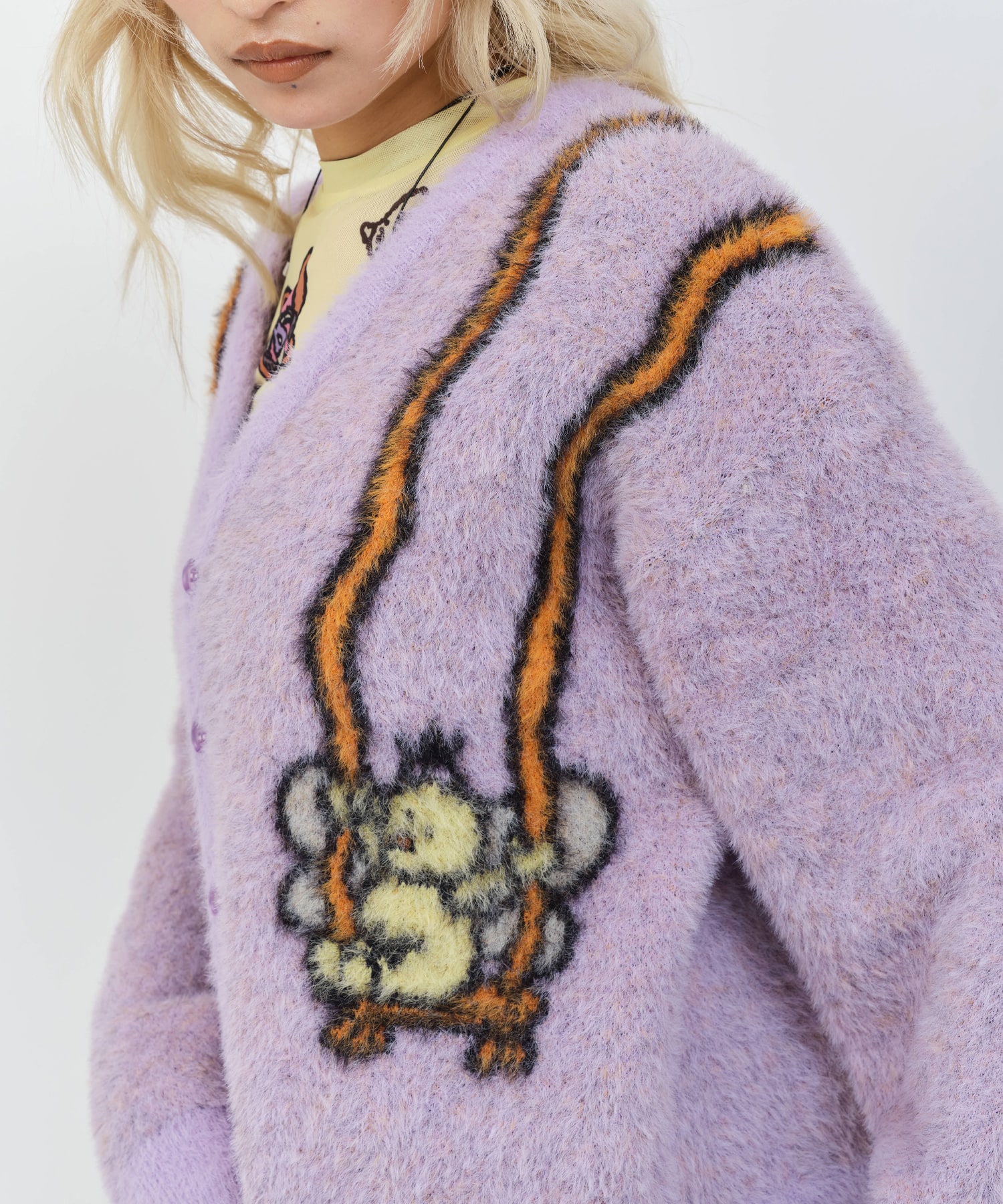MARIA SAKURAI x atmos pink ブランコ Knit Cardigan PURPLEの画像