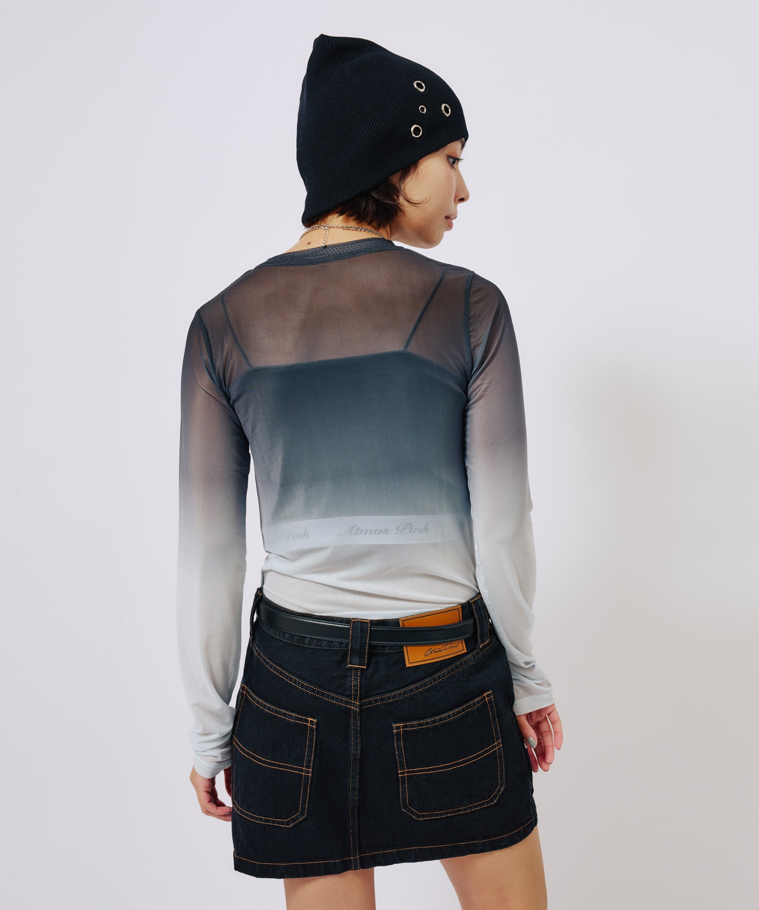 atmos pink See-Through Logo Tops BLACKの画像