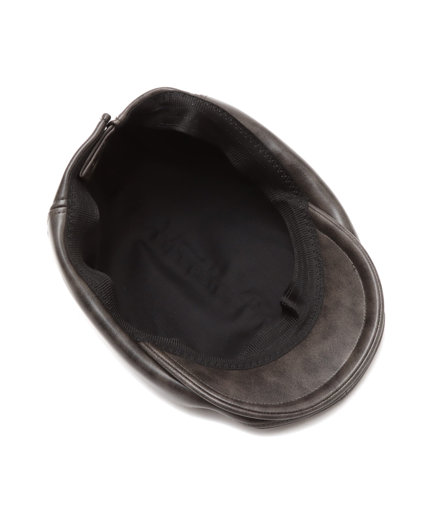 atmos pink Faux Leather Casquette BLACKの画像