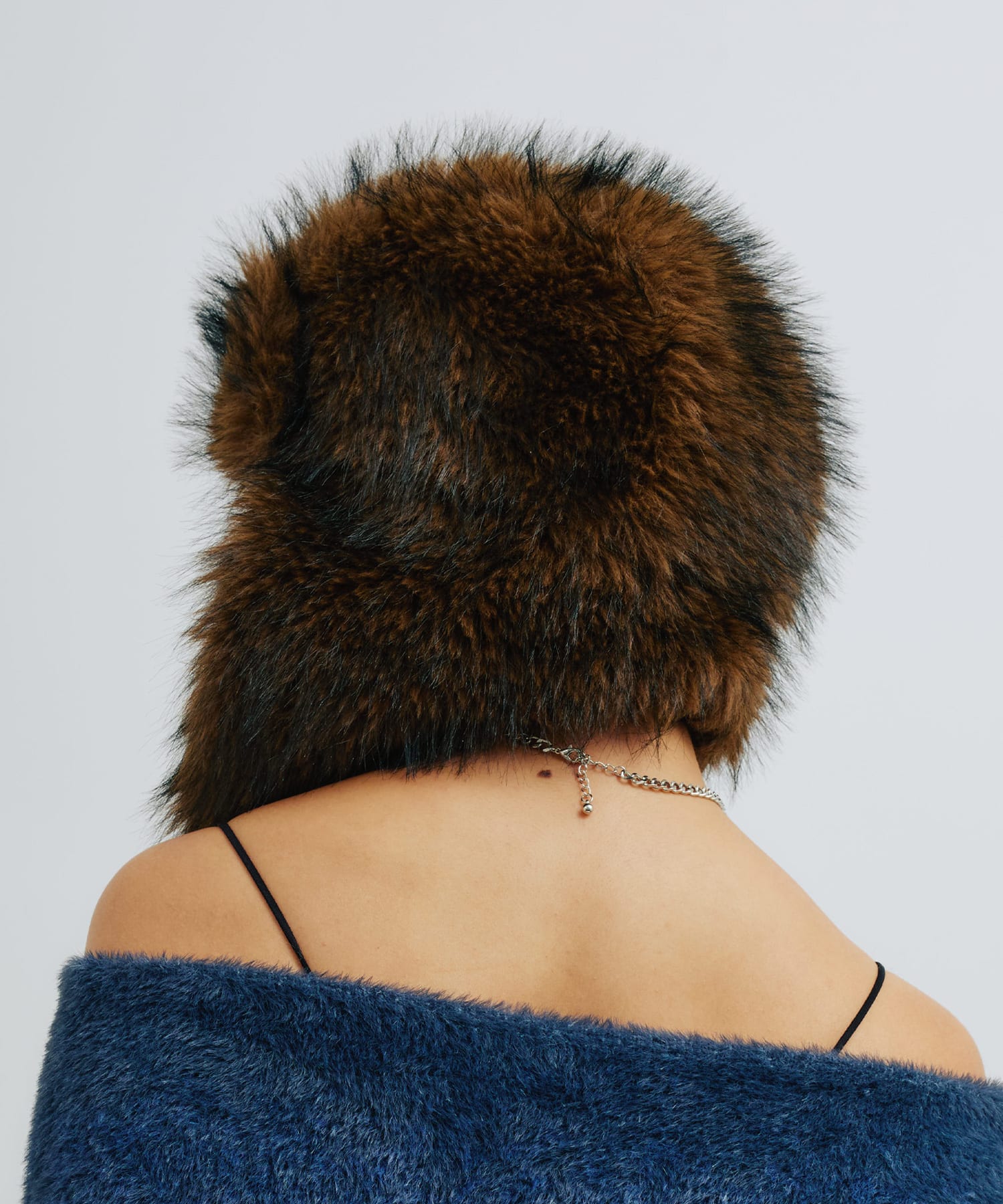 atmos pink Flight Fur Hat BROWNの画像