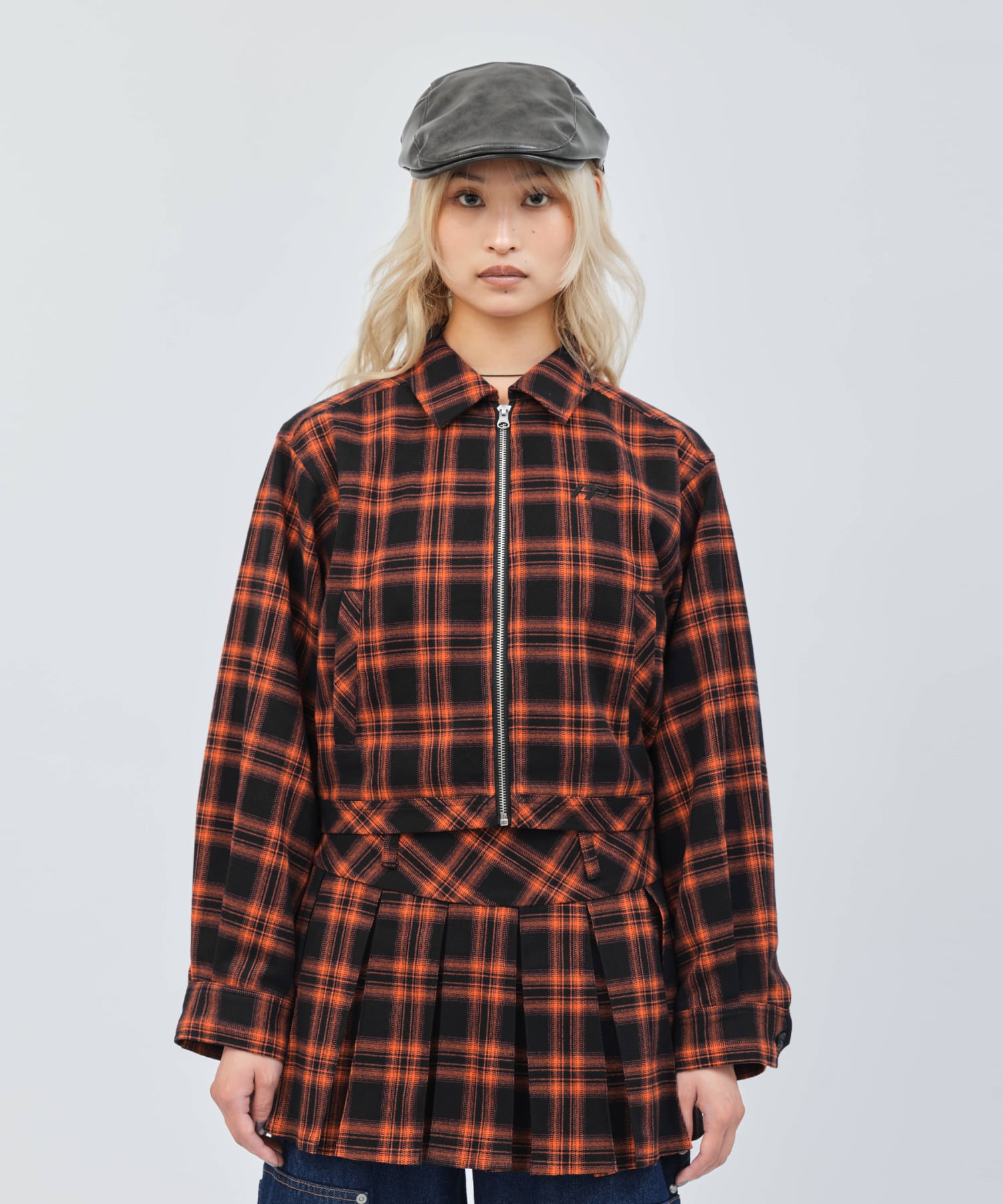 atmos pink Plaid Jacket ORANGEの画像