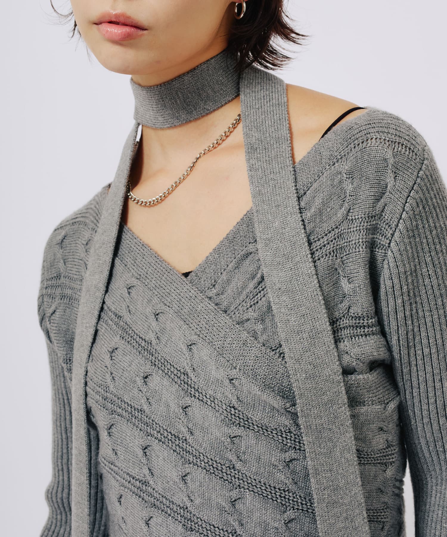 atmos pink Cache-coeur Knit Tops GRAYの画像